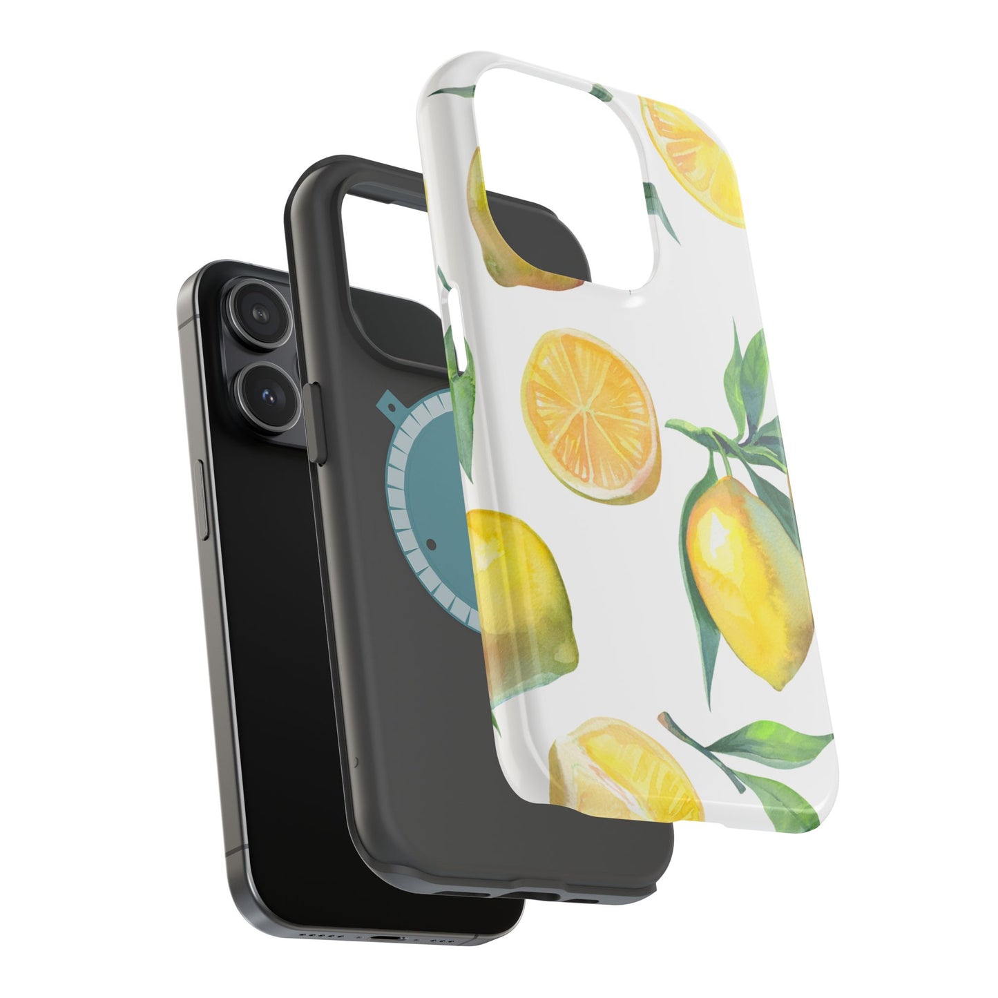 Lemon Grove Watercolor Tough MagSafe iPhone Case – Fresh Citrus Design, Dual-Layer Protection