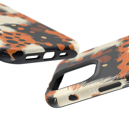 MagSafe iPhone Case: Cheetah Plaid – Brown & Black Pattern