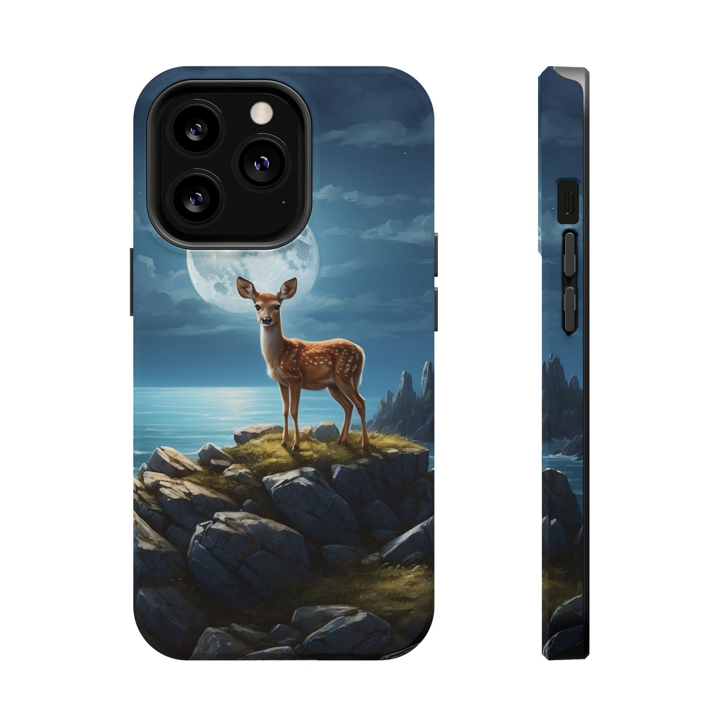 Enchanted Fawn Under the Moonlit Sky MagSafe iPhone Case