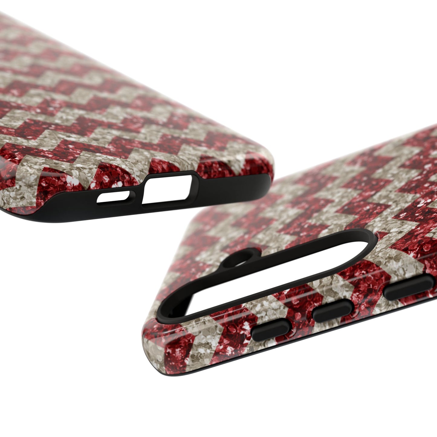 Copy of Sparkling Red & White Chevron – Glitter Illusion Samsung Galaxy Case