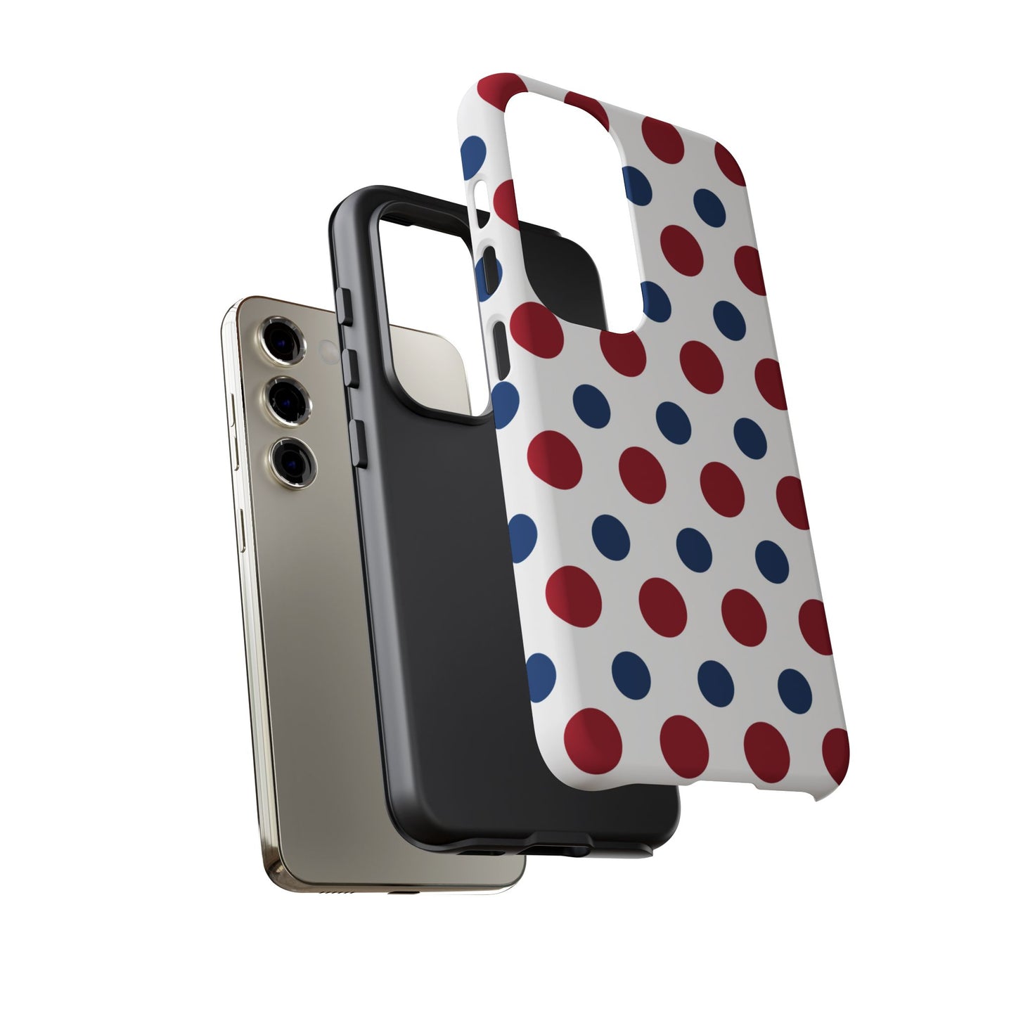 Patriotic Navy, White, and Red Polka Dot Samsung Galaxy Case