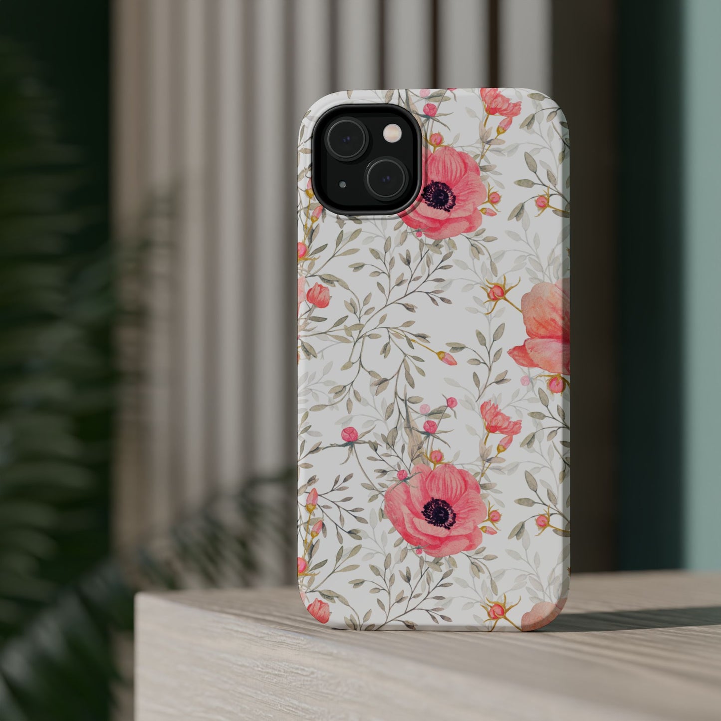 Pink Floral Watercolor MagSafe iPhone Case – Elegant Blossom Design with Magnetic Compatibility