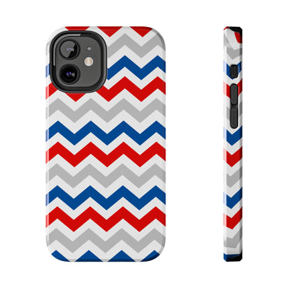 Patriotic Red, White & Blue Chevron – Geometric iPhone Case