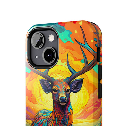 Vibrant Stag in Bloom – iPhone Case