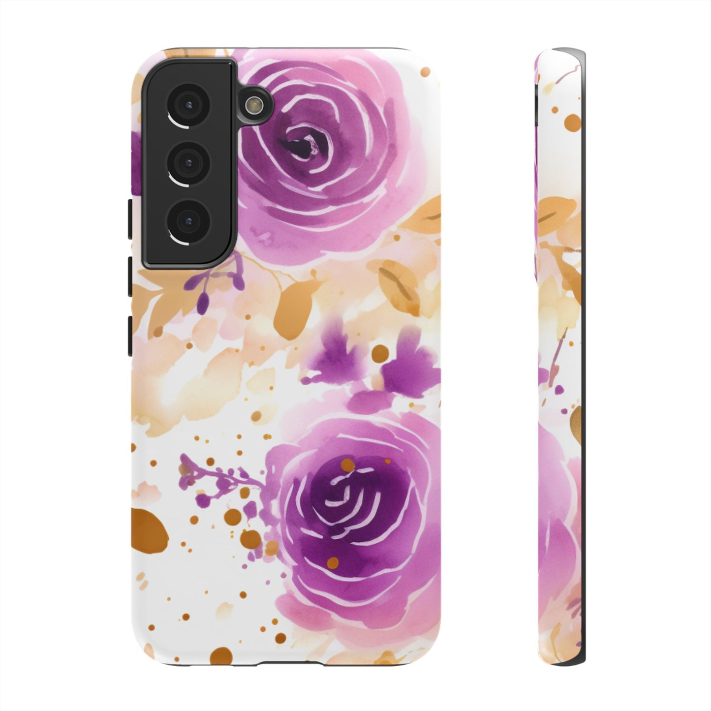 Soft Purple & Gold Floral Splash - Samsung Galaxy Series Case