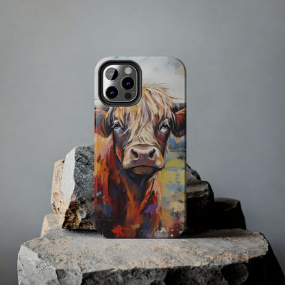 Cute Western Phone Case | Highland Cow | Robust Rocky Mountain-Inspired | Expressionism | Fresco