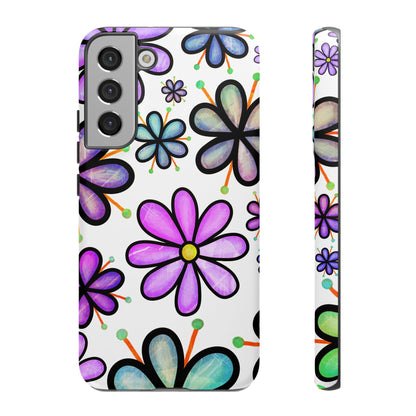 Whimsical Lavender Floral Samsung Galaxy Case – Ultra-Slim, High-Gloss Finish