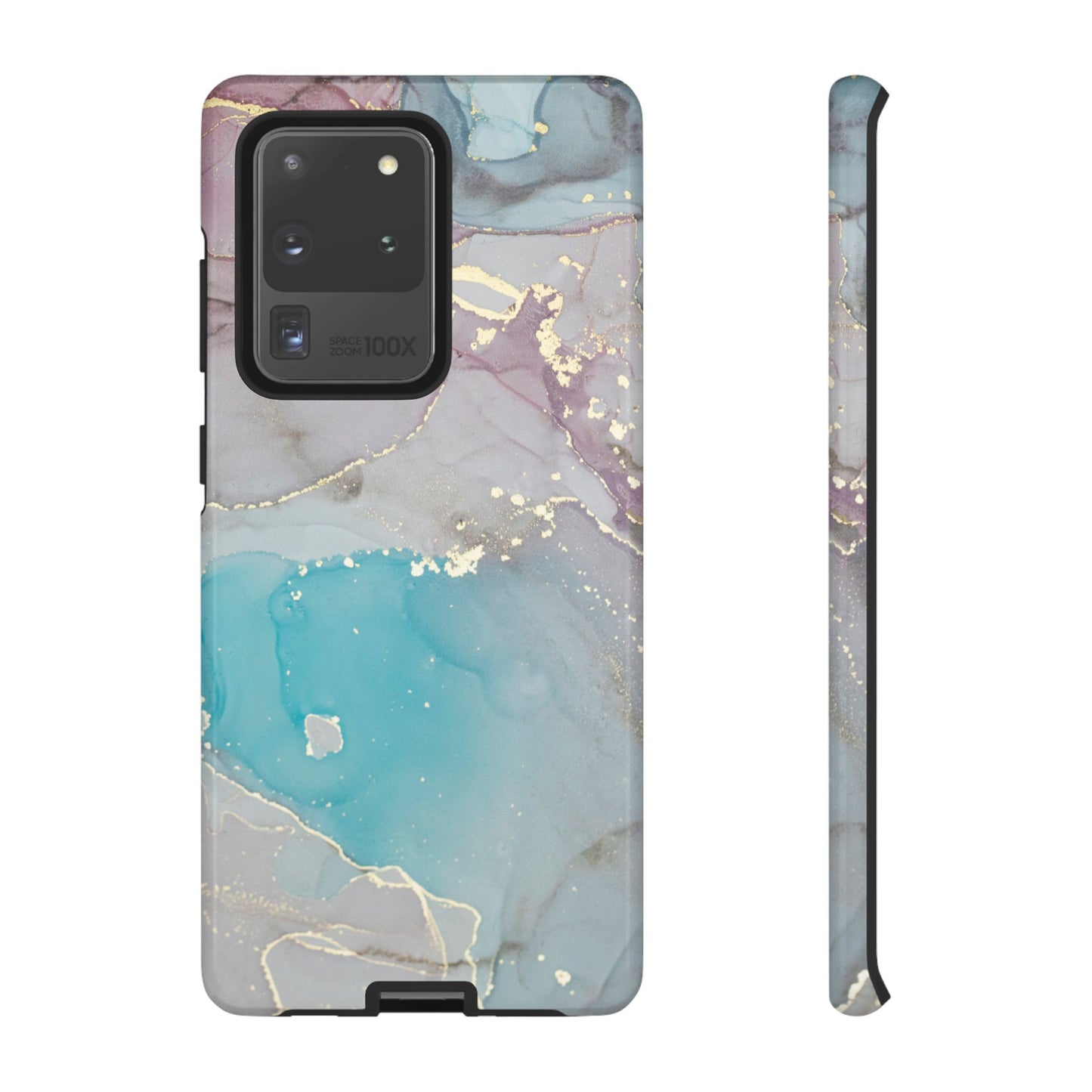 Sky Blue & Purple Marble Wave – Samsung Galaxy Case with Elegant Swirl Design