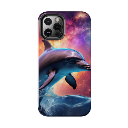 Cosmic Dolphin Galaxy Art - iPhone Case