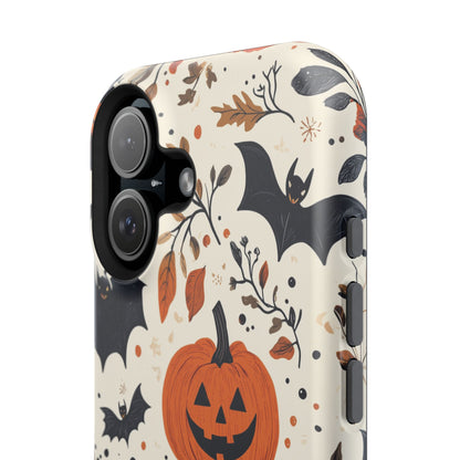 Charming Halloween MagSafe iPhone Case – Pumpkin, Bats, and Spooky Lantern Design