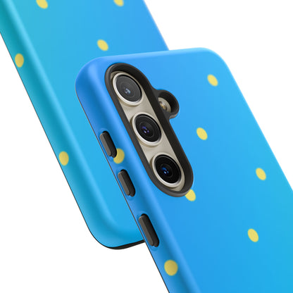 Blue Ocean Gradient Polka Dots Samsung Galaxy Case – Shockproof, Smooth Matte Finish, Dual-Layer Design