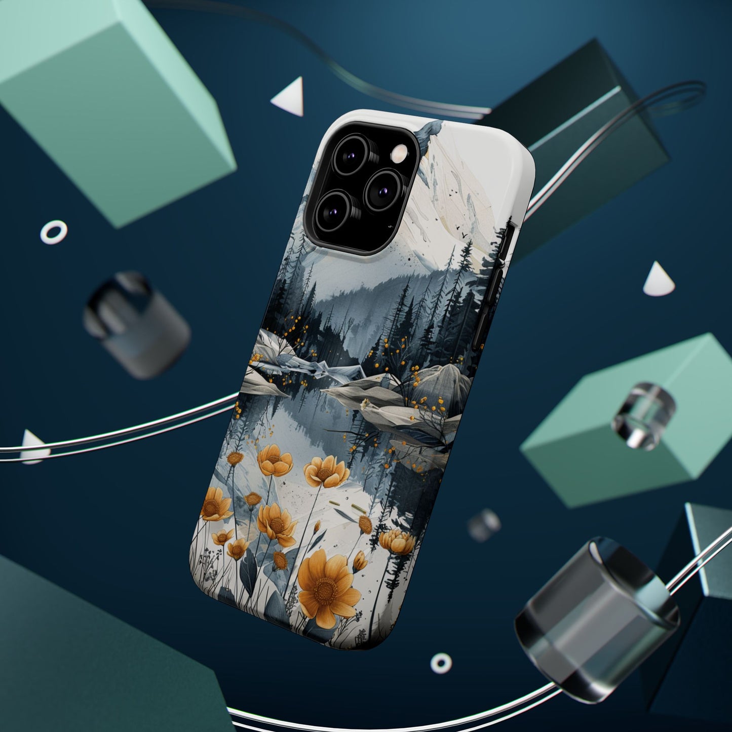 Silver Alpine Wildflower iPhone Case