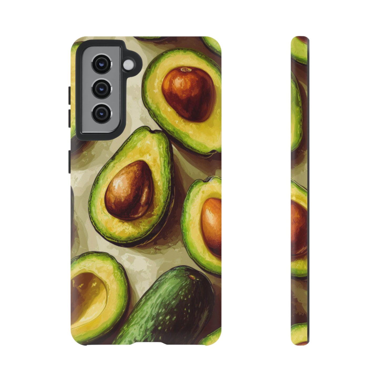 Realistic Avocado Samsung Galaxy  Case – Detailed Green Fruit Design, Shockproof Protection