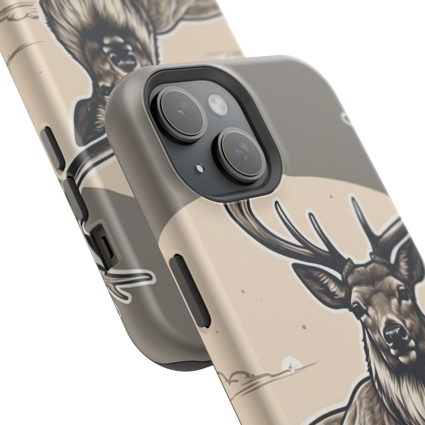 Monochrome Majesty – Regal Stag MagSafe iPhone Cases