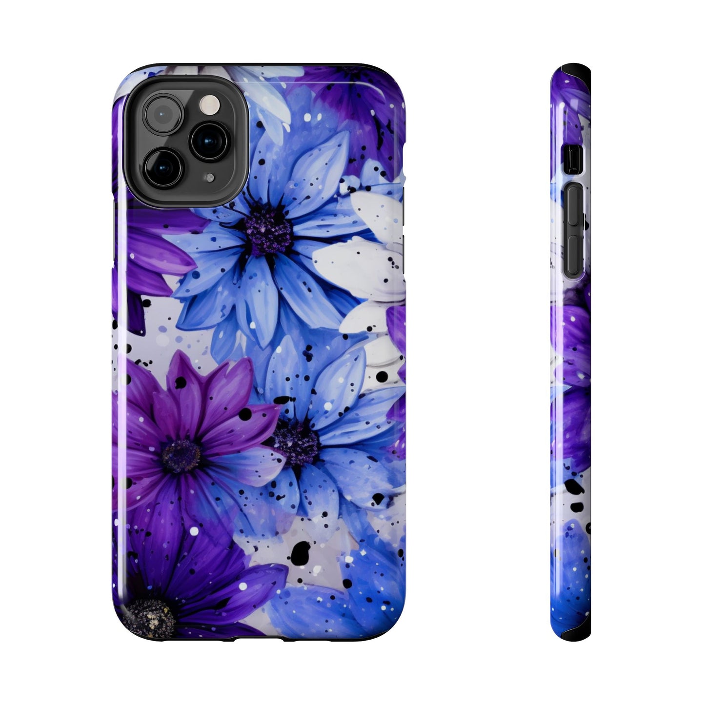 Vibrant Purple & Blue Floral Splash - iPhone Series Case