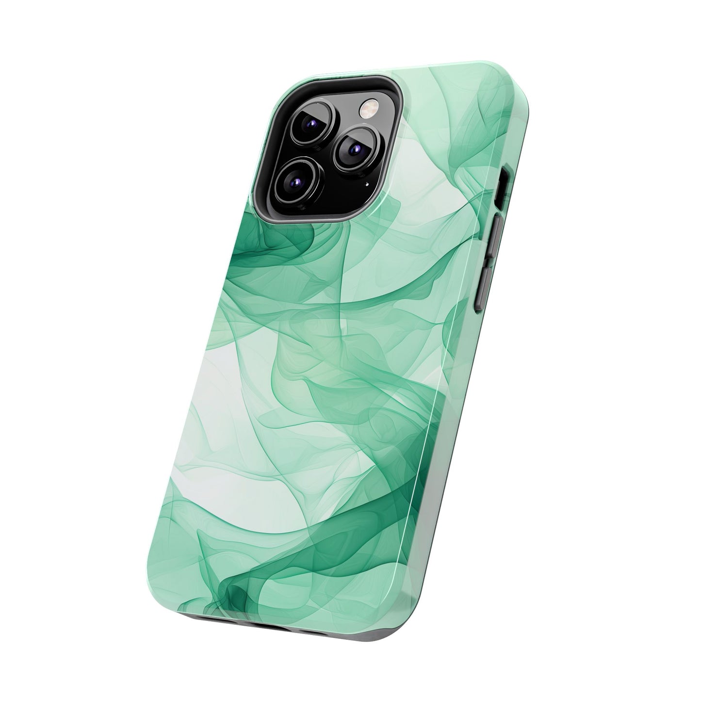 Translucent Flowing Green Fabric iPhone Case – Elegant Fluid Design - BOGO Cases