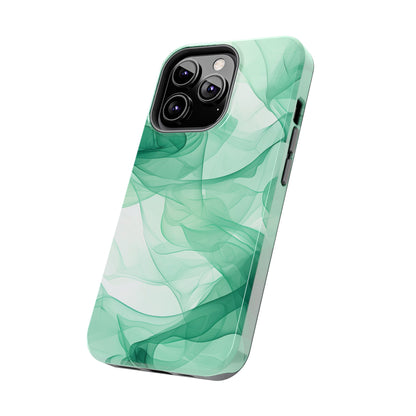 Translucent Flowing Green Fabric iPhone Case – Elegant Fluid Design - BOGO Cases