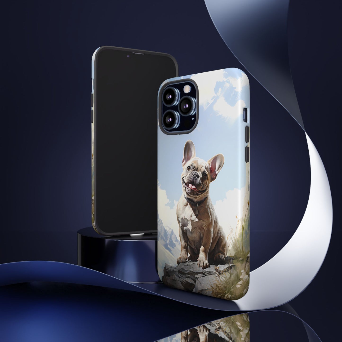 Frenchie iPhone Samsung Galaxy Phone Case! French Bull Dog Standing Proudly. Extremely Tough & Durable With Dual Layer Protection.