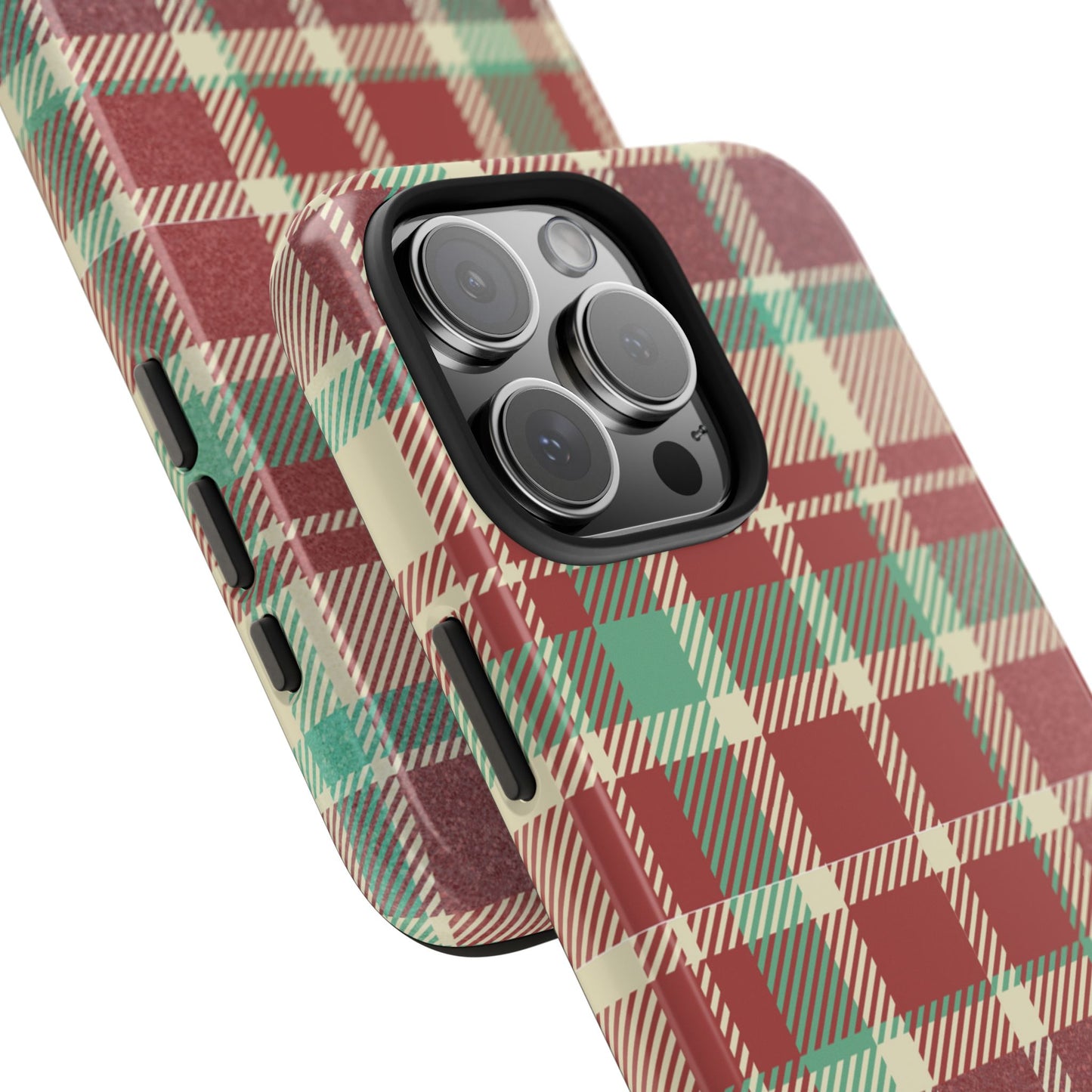 Red & Cream Vintage Plaid – Durable & Stylish iPhone Case