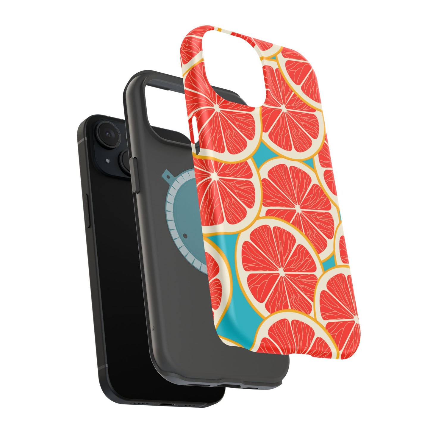 Ruby Grapefruit Pop Tough MagSafe iPhone Case – Vibrant Citrus Design, Shock-Resistant Protection