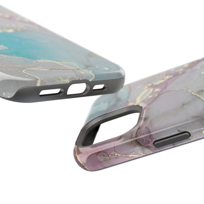 Sky Blue & Purple Marble Wave – MagSafe Case with Dreamy Marble Design