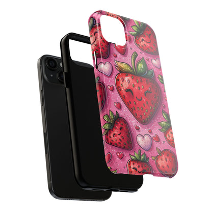 Cute Strawberry Kawaii iPhone Case – Fun Pink Design - BOGO Cases