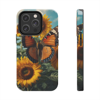 Vibrant Butterfly & Sunflower – iPhone Case