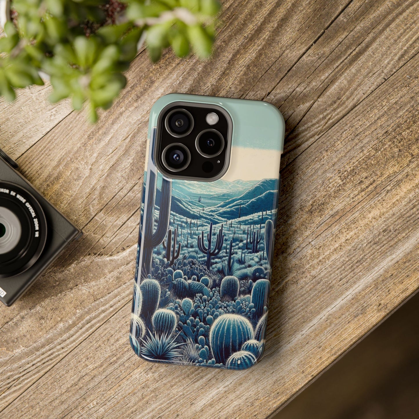 Desert Blues Cactus iPhone Case