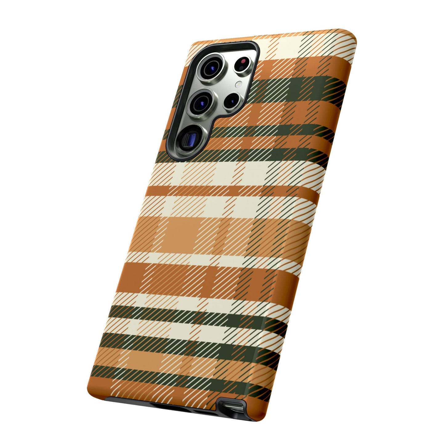 Samsung Galaxy Case - Pumpkin Spice Plaid Design