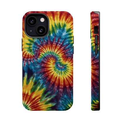 Retro Rainbow Tie-Dye MagSafe Case – Swirl Design