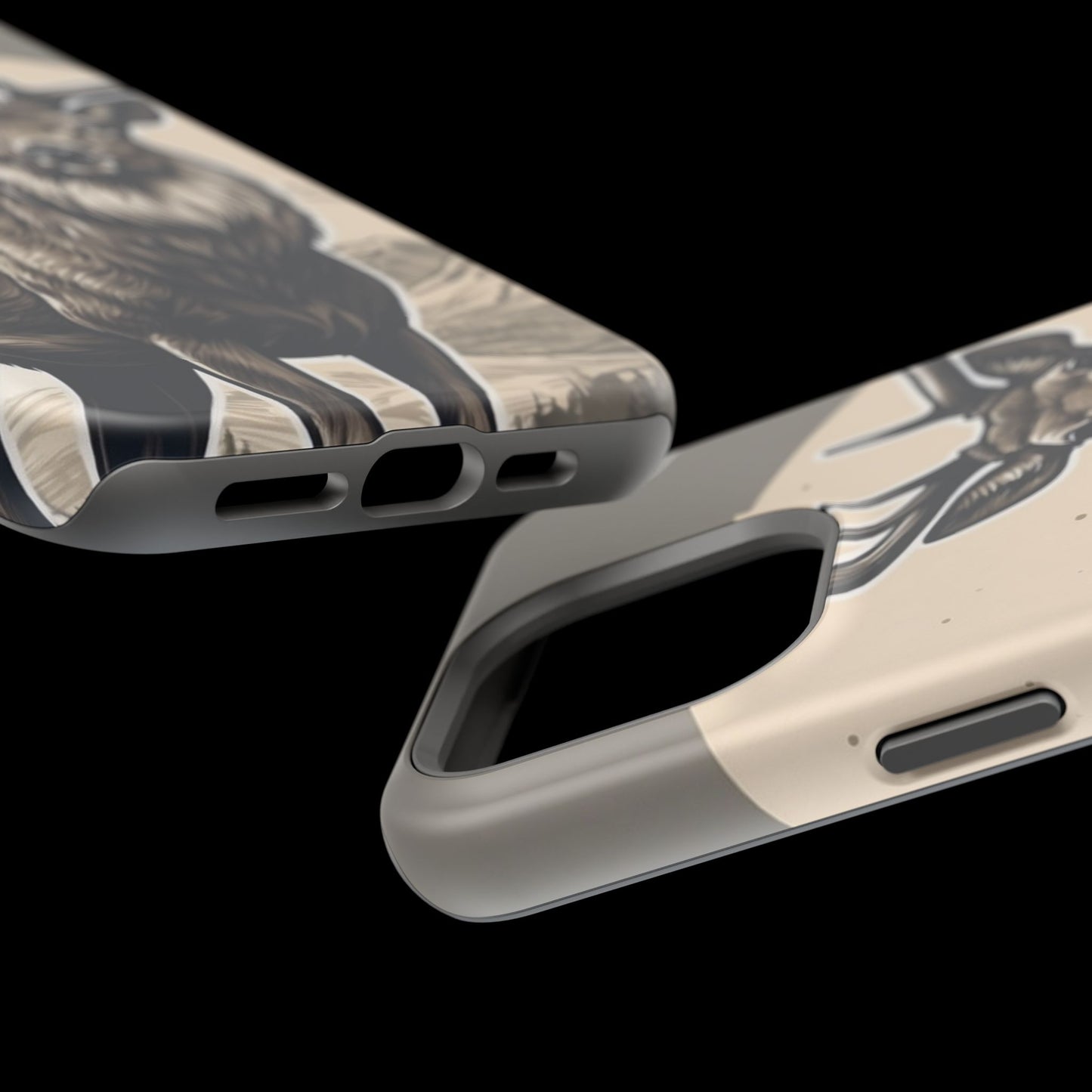 Monochrome Majesty – Regal Stag MagSafe iPhone Cases