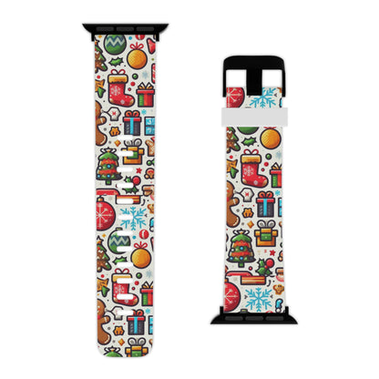 Festive Christmas Icons Pattern Apple Watch Band