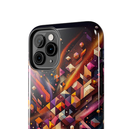 Geometric Galaxy iPhone Case - Abstract Cosmic Protective Cover - Retro Gamer