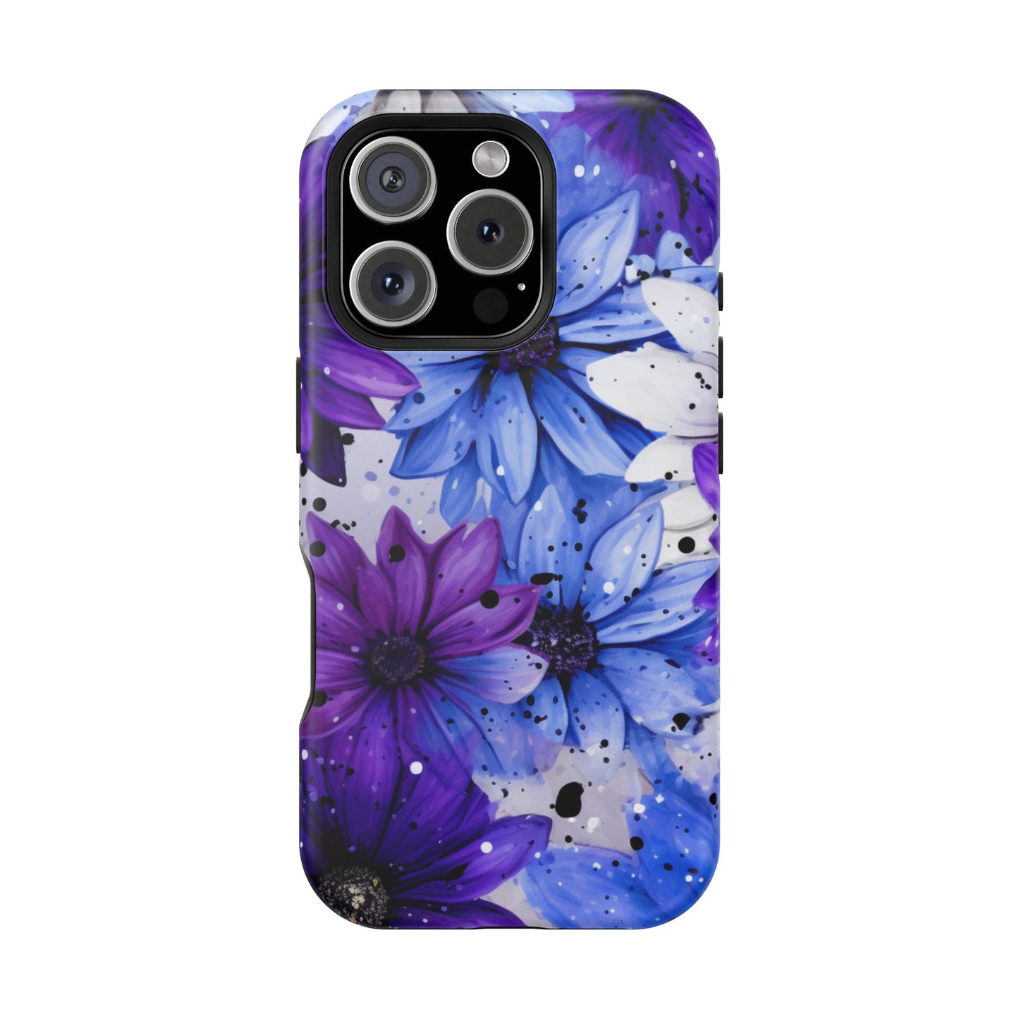 Vibrant Purple & Blue Floral Splash - MagSafe iPhone Series Case