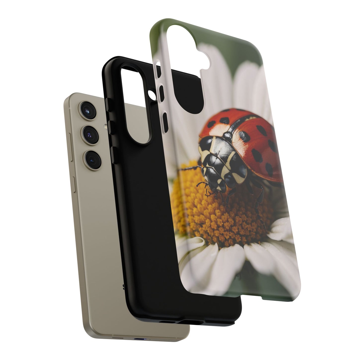 Samsung Galaxy Case: Ladybug on White Daisy