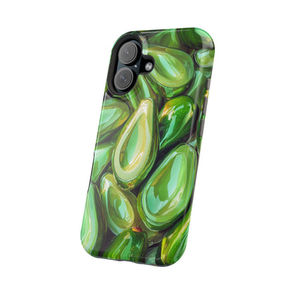 Glossy Avocado MagSafe iPhone Case – Sleek Green 3D Fruit Design, Durable and Stylish