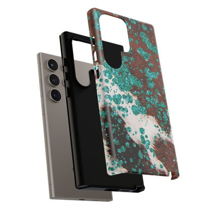 Teal Glitter Cowhide - Samsung Galaxy Series Case