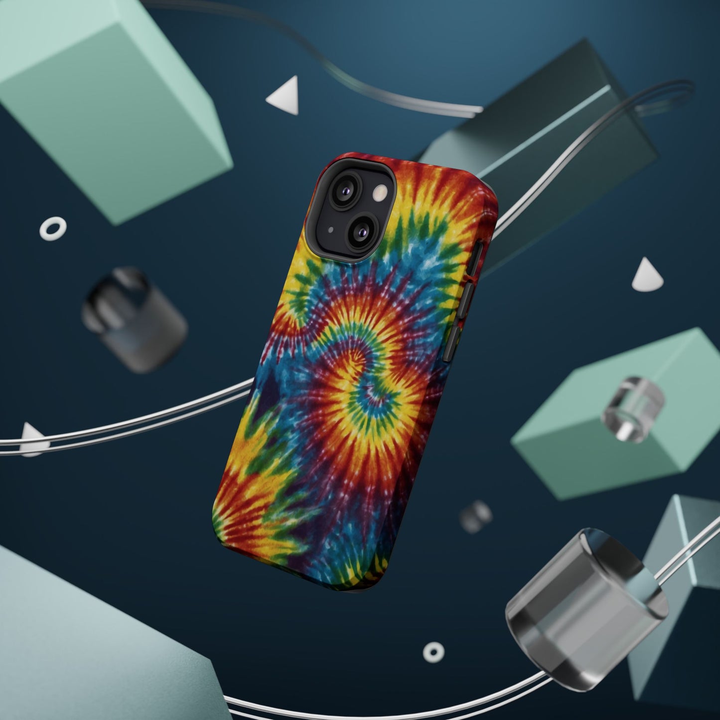 Retro Rainbow Tie-Dye MagSafe Case – Swirl Design