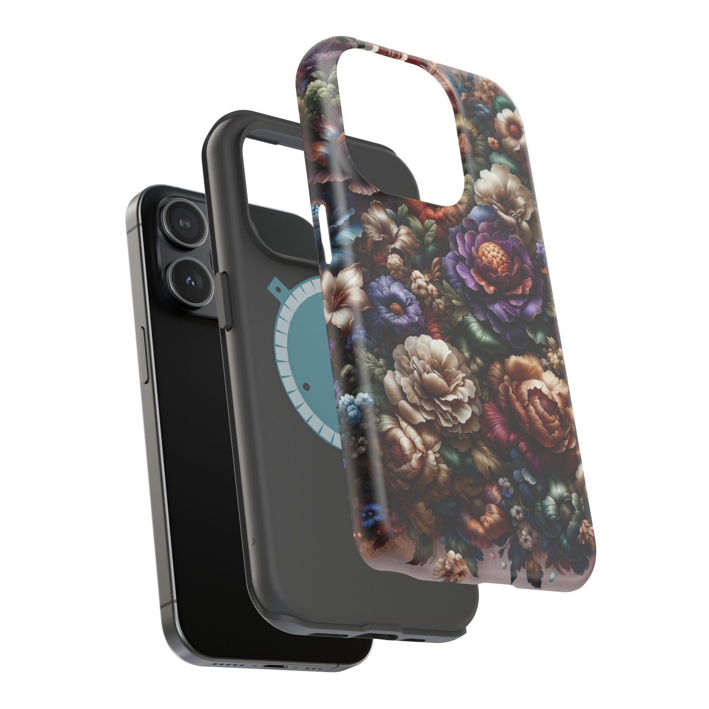 Floral Elegance MagSafe Compatible iPhone Case – Protective Dual-Layer Design with Vibrant Full-Wrap Print