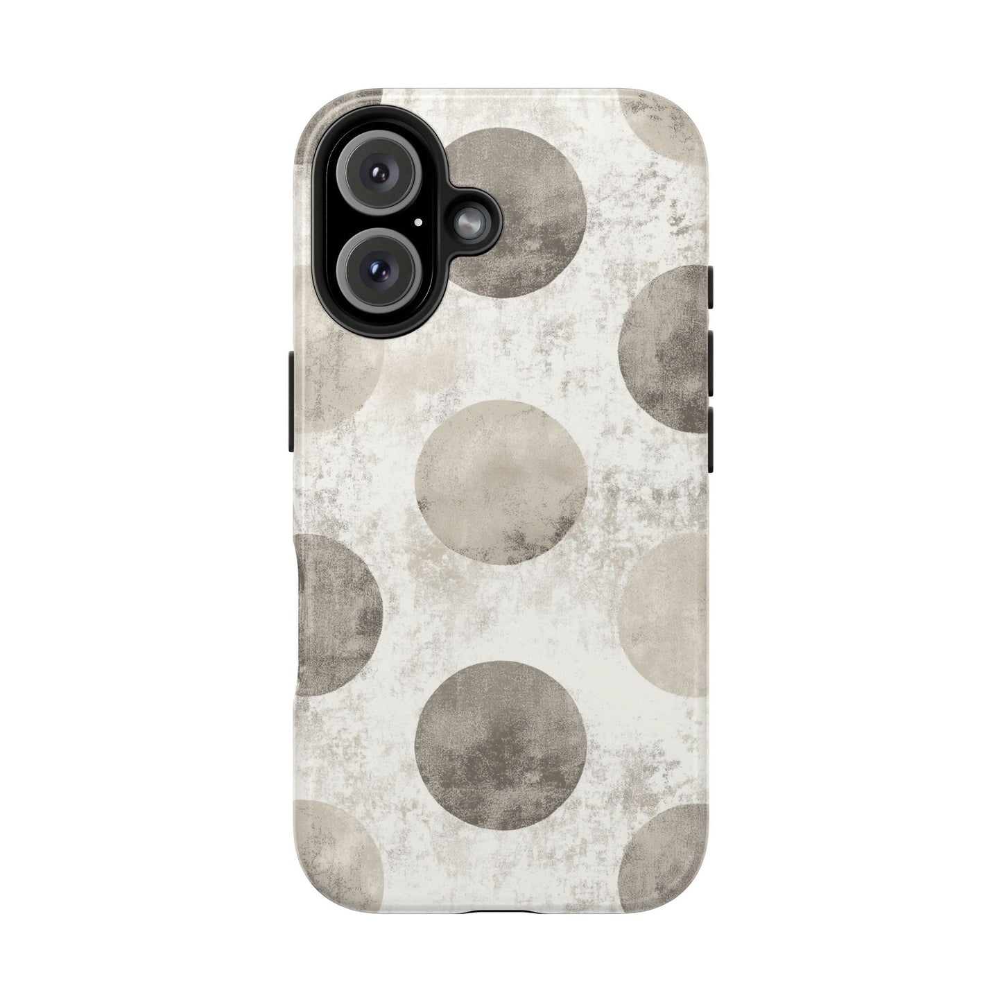 Vintage Polka Dot iPhone Case - Minimalist Neutral Protective Cover