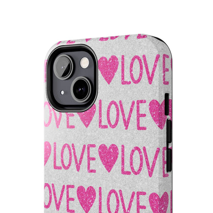 Pink Glitter Love Pattern – iPhone Series Case