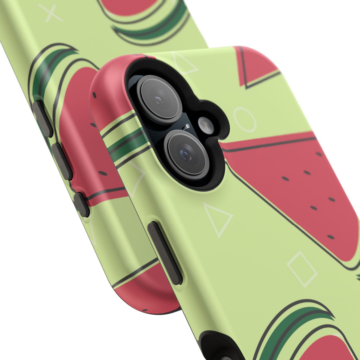 Watermelon Slice MagSafe iPhone Case – Fresh & Fun Design with Retro Geometric Pattern