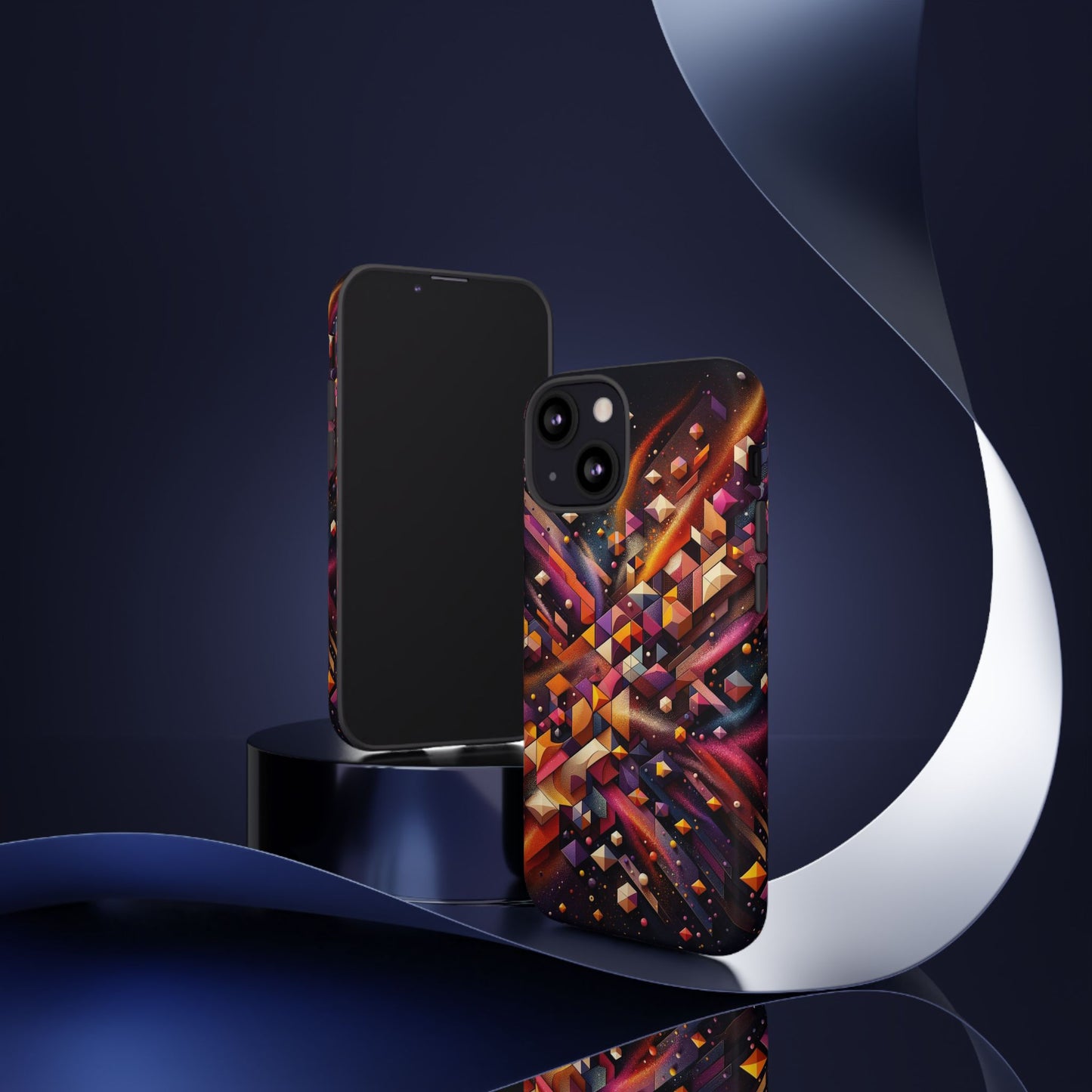 Vibrant Geometric Case | Futuristic Cosmic Art