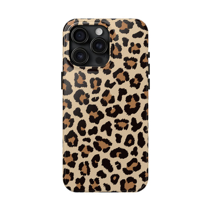 Wild Leopard Print Tough iPhone Case – Bold Animal Pattern Design with Dual-Layer Protection