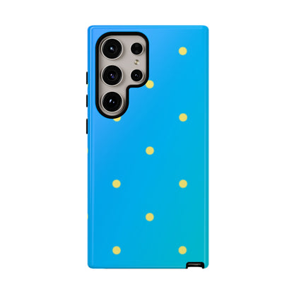 Blue Ocean Gradient Polka Dots Samsung Galaxy Case – Shockproof, Smooth Matte Finish, Dual-Layer Design