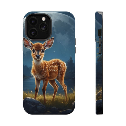 MagSafe-Compatible iPhone Case – Enchanted Fawn Under the Moonlit Sky