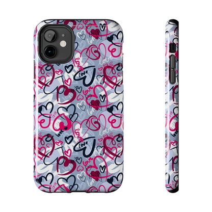 Graffiti Love Hearts iPhone Case