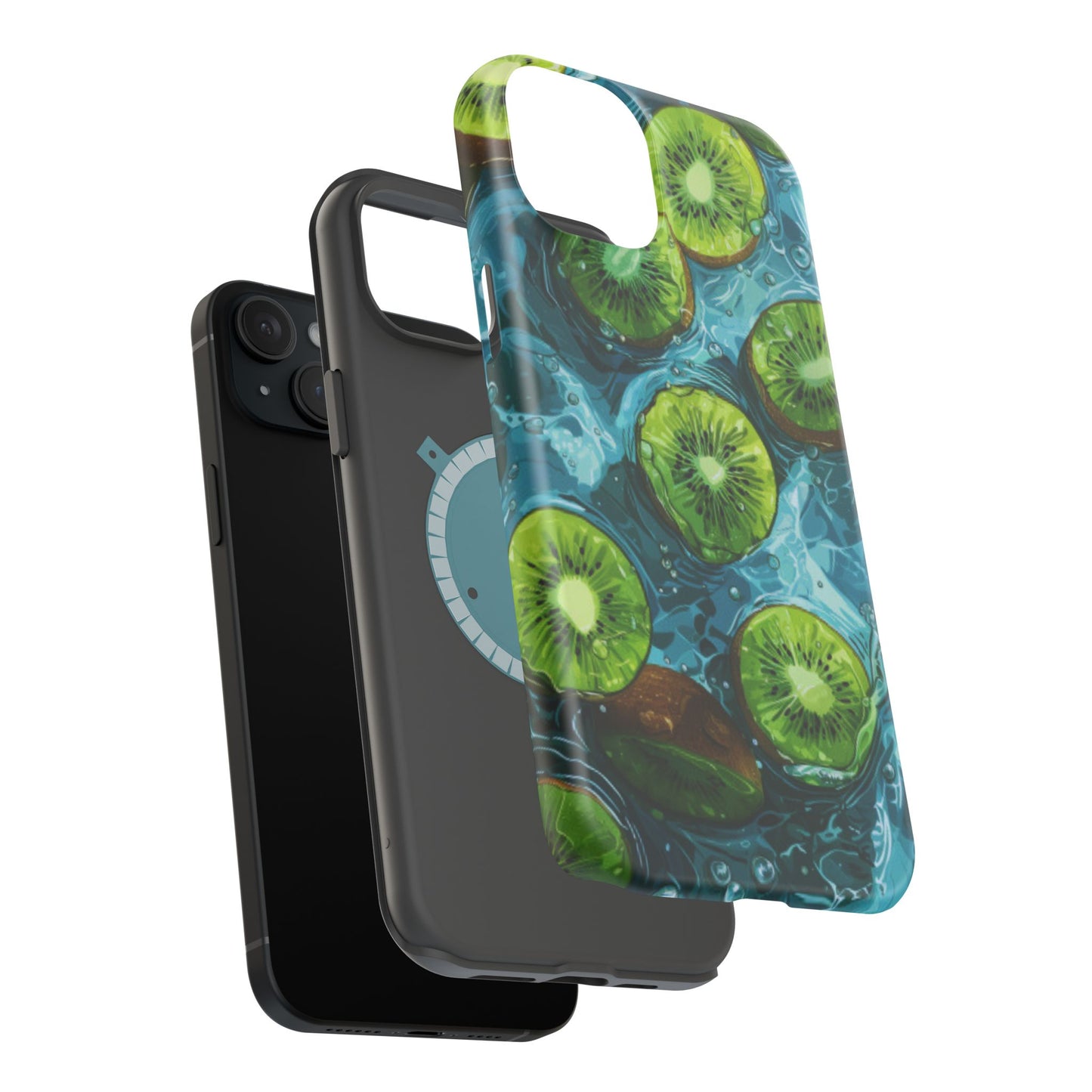 Tropical Kiwi Splash MagSafe iPhone Case – Tough Dual-Layer, Vibrant Summer Design