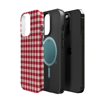 Vintage Red Gingham Check – MagSafe iPhone Case