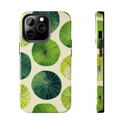 Watercolor Lily Pads iPhone Case – Shockproof, Matte Finish, Dual-Layer Protection